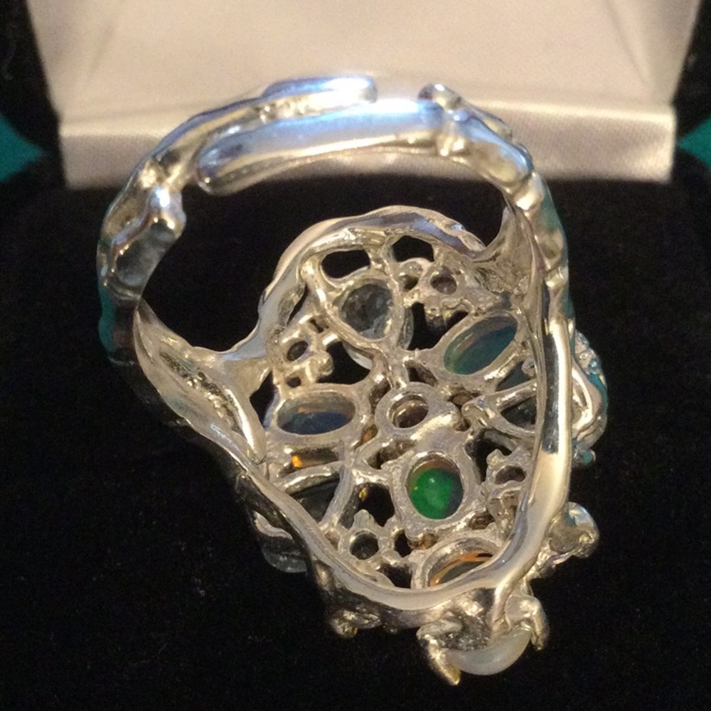 Genuine Natural Opal & Tanzanite Ring - Picture 5 of 11